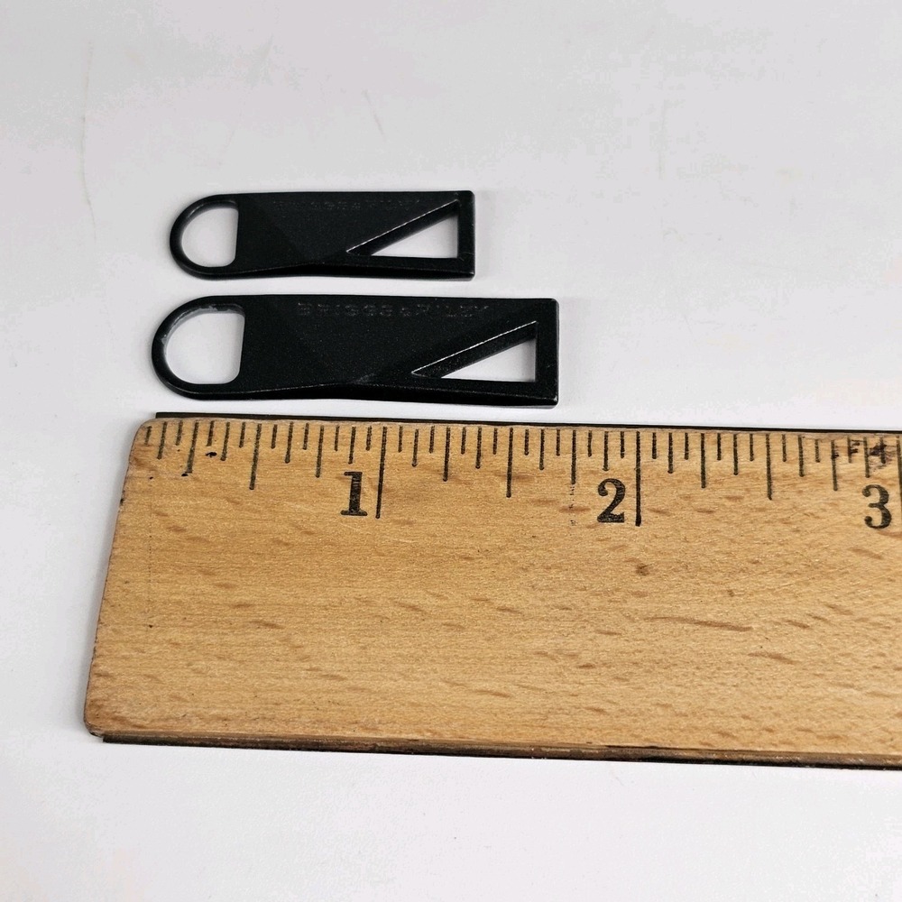 2 X Briggs & Riley Zipper Pulls Black 1-1/2 & 1-3/4" Replacement - Picture 5 of 6
